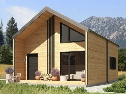 Dřevěný celoroční / rekreační domek 5 m x 7 m (35 m2)